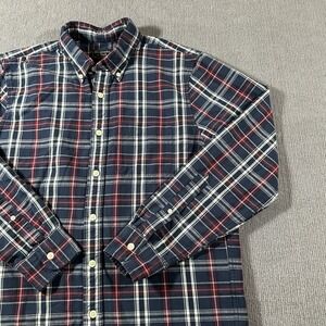 Abercrombie & Fitch Shirt Mens‎ Large Red Blue Plaid ButtonUp Long Sleeve Preppy